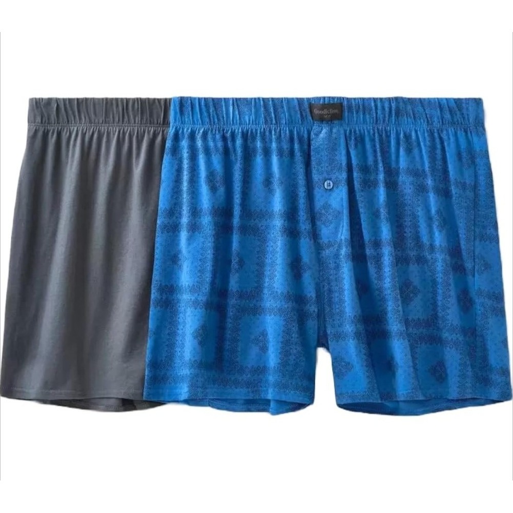 NWT Men's Bandana Print Knit Boxer 2pk - Goodfellow & Co. Blue Size S 28/30